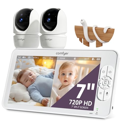 Comfyer Split-Screen Babyphone mit 2 Kameras,...