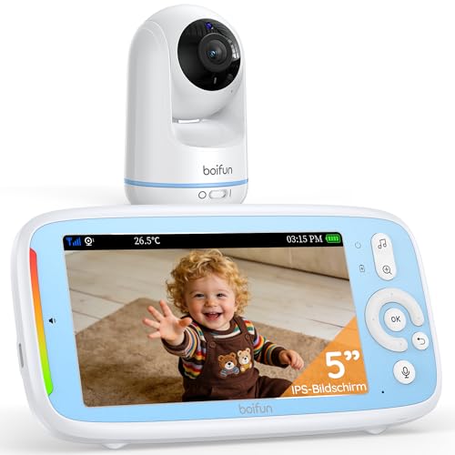 Boifun Babyphone mit Kamera, 5' IPS Video...