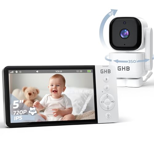 GHB Babyphone mit Kamera 5 Zoll 350°...