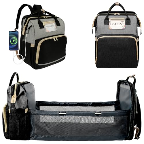 PEIZHIYC Baby Wickelrucksack mit Bett,...